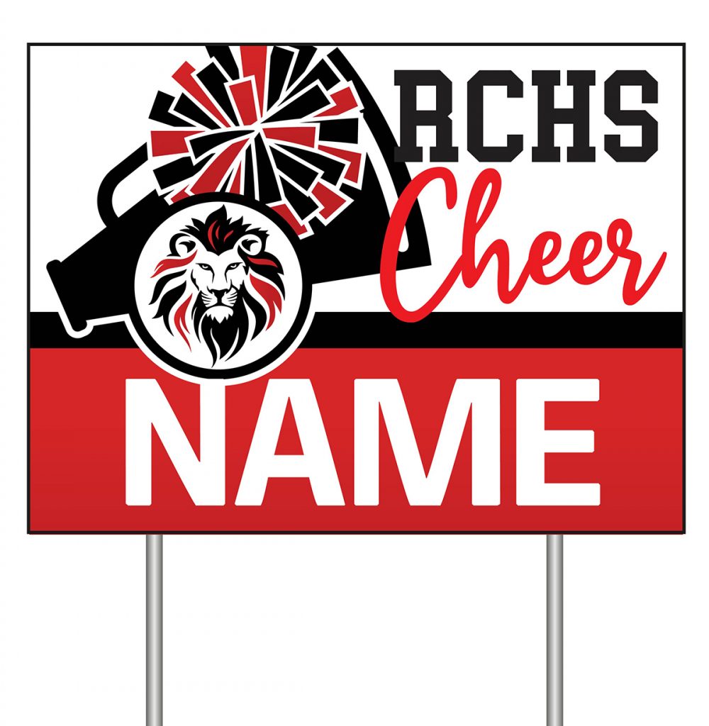 RCHS Cheerleader Sign Leading Edge Design